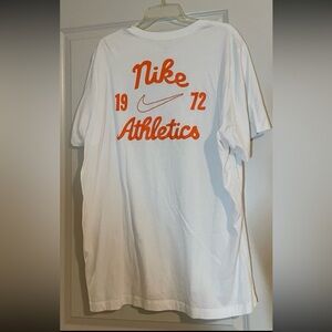 Nike White Tee with Orange Graphics